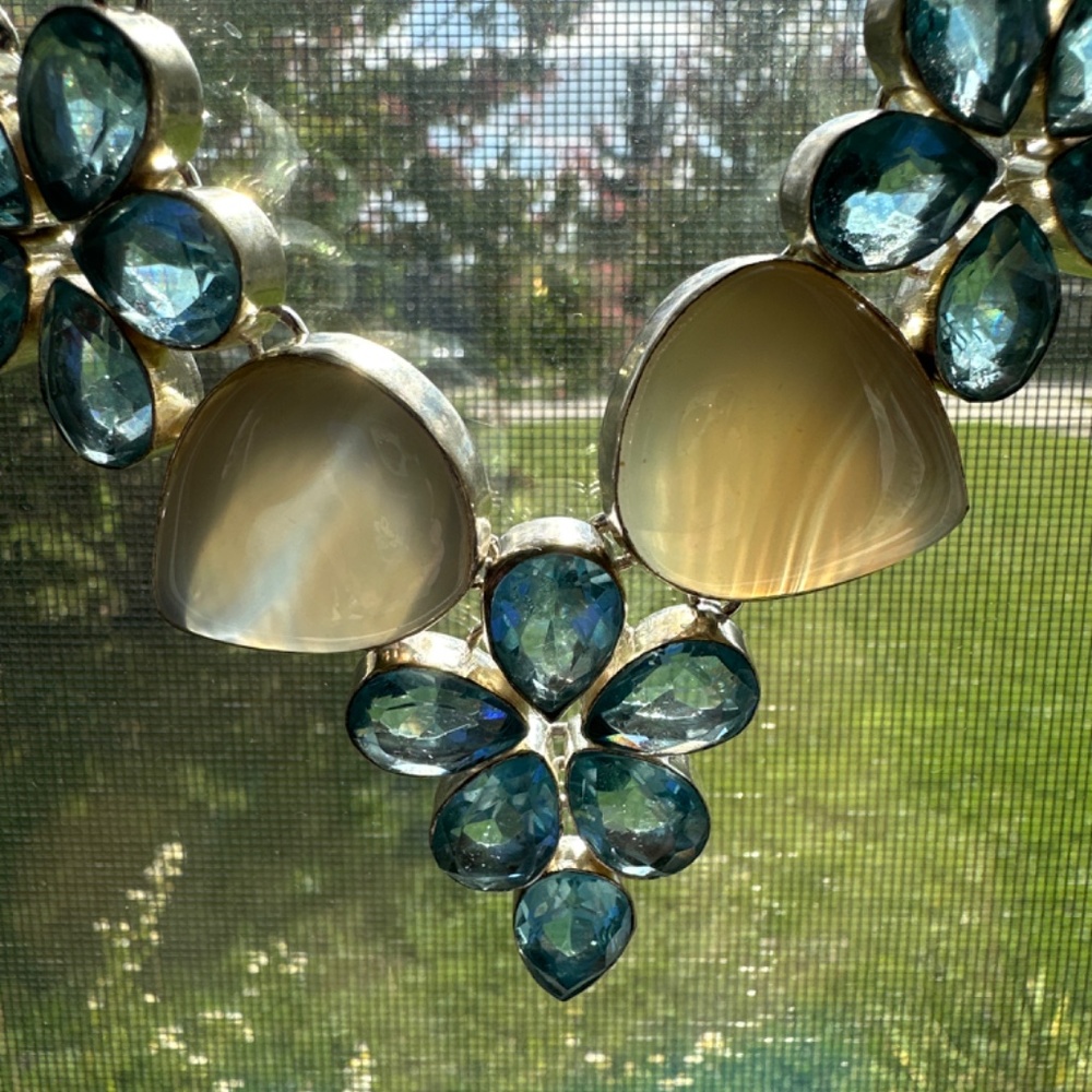 Gorgeous Sterling Silver custom made blue topaz necklace - Picture 11 of 14